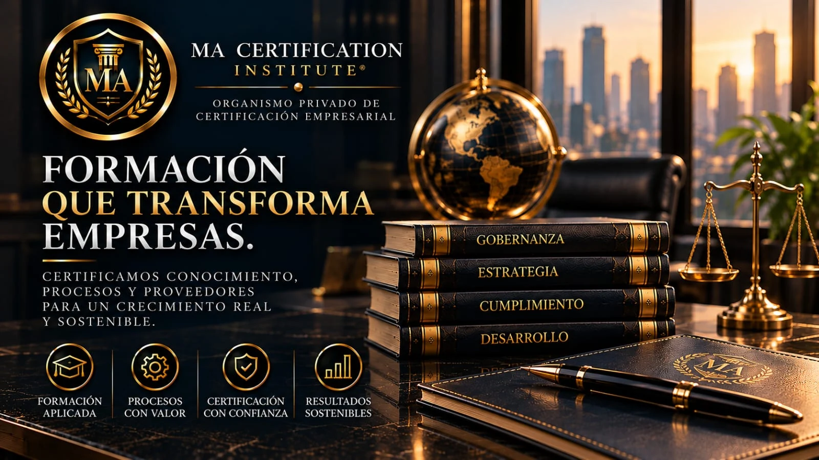 Imagen institucional de formación, estrategia y cumplimiento